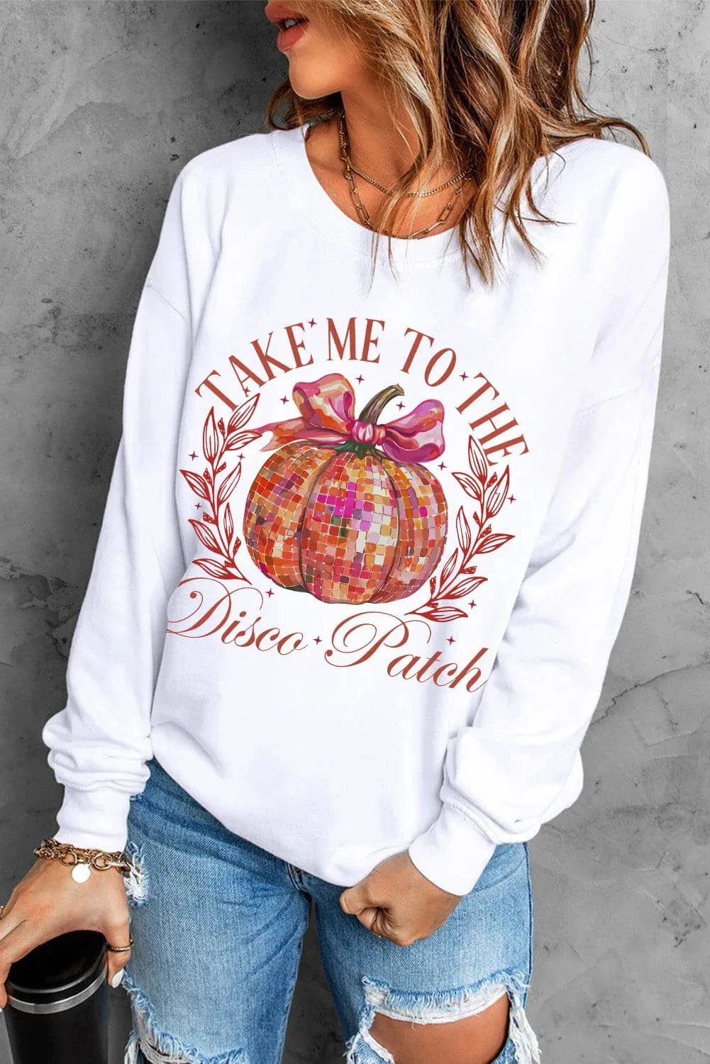 Graphic Round Neck Long Sleeve SweatshirtFeatures: Basic style
Sheer: Opaque
Stretch: No stretch
Material composition: 50% polyester, 50% cotton
Care instructions: Machine wash cold. Tumble dry low.
ImporteLove Salve Graphic Round Neck Long Sleeve SweatshirtSweatshirts & Hoodies