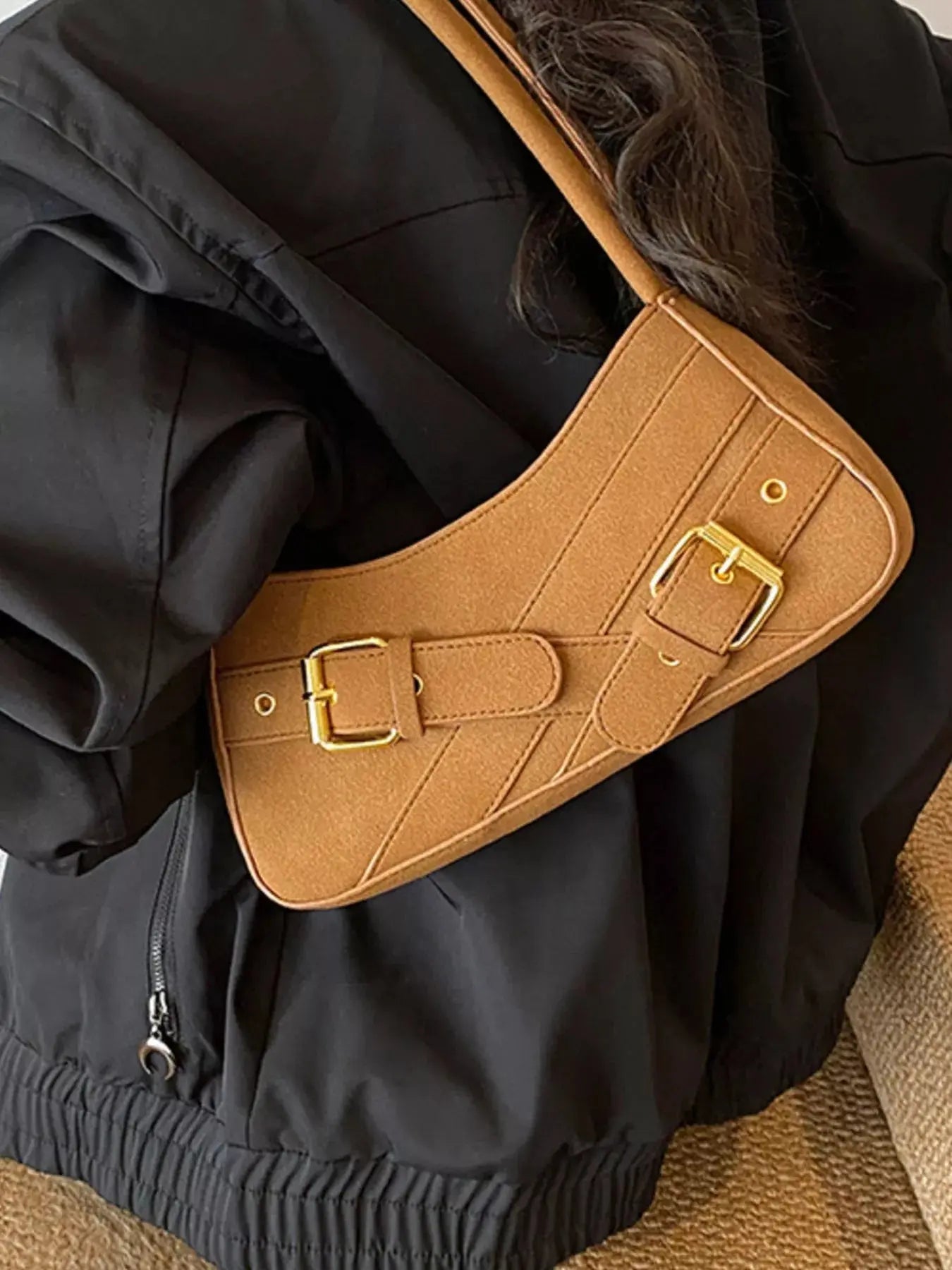 Buckle Decor Shoulder Bag Simply Love
