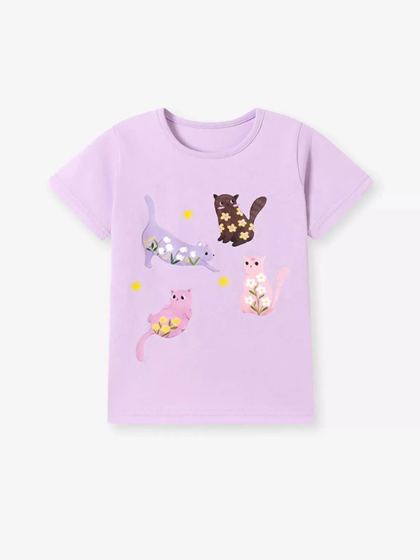 Children's Cartoon Cat Rainbow Graphic Tee Simply Love