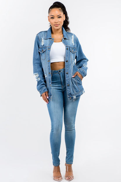 Vintage Distressed Denim Jacket