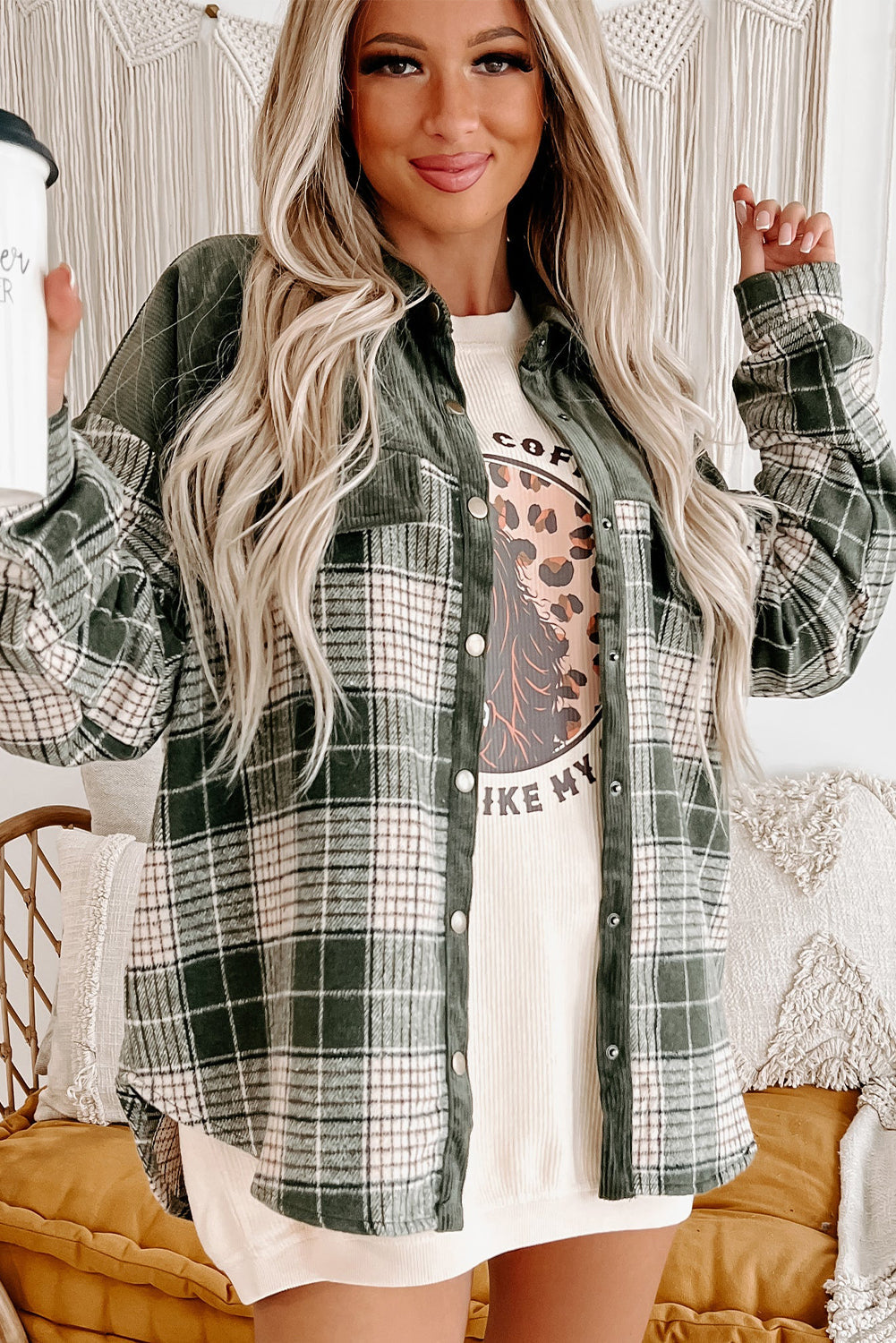 Everyday Plaid Corduroy Jacket