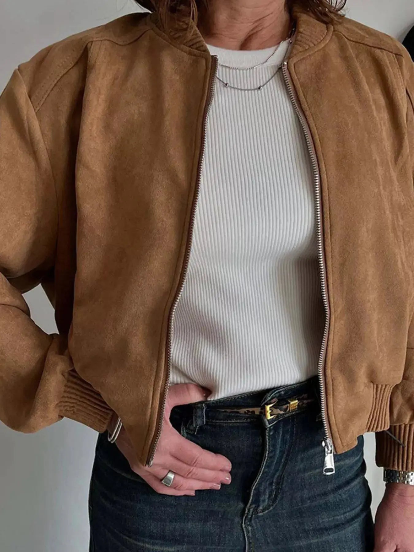Zip Up Long Sleeve Jacket Simply Love