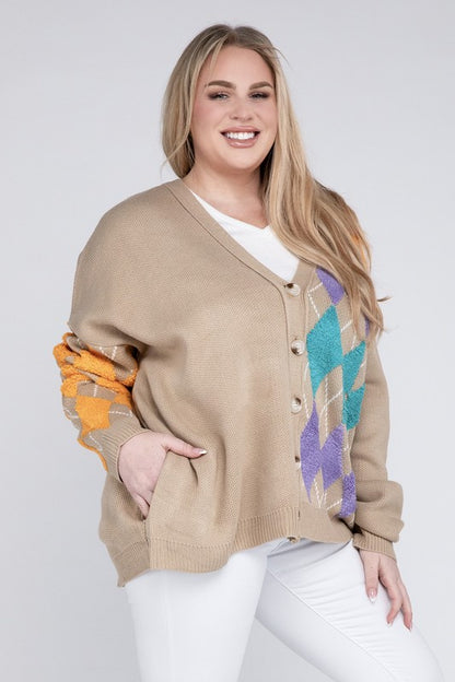 Chic Plus Size V Neck Button Cardi for Effortless Style