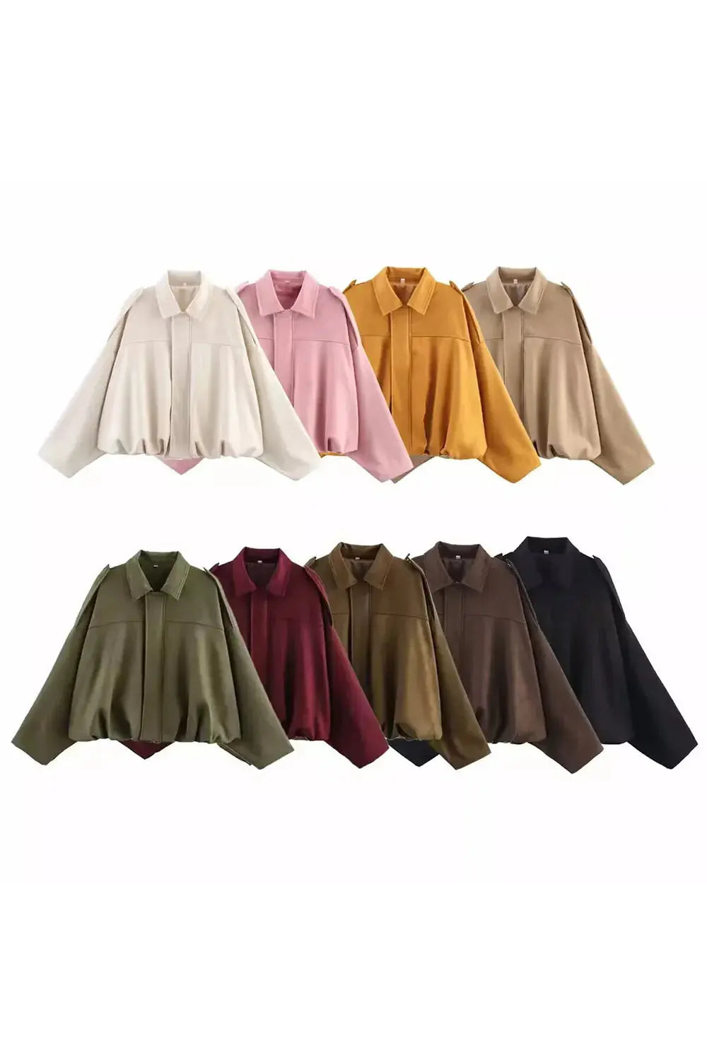 Oversized Collared Neck Dropped Shoulder Jacket Button Front Lined Polyester Simply Love