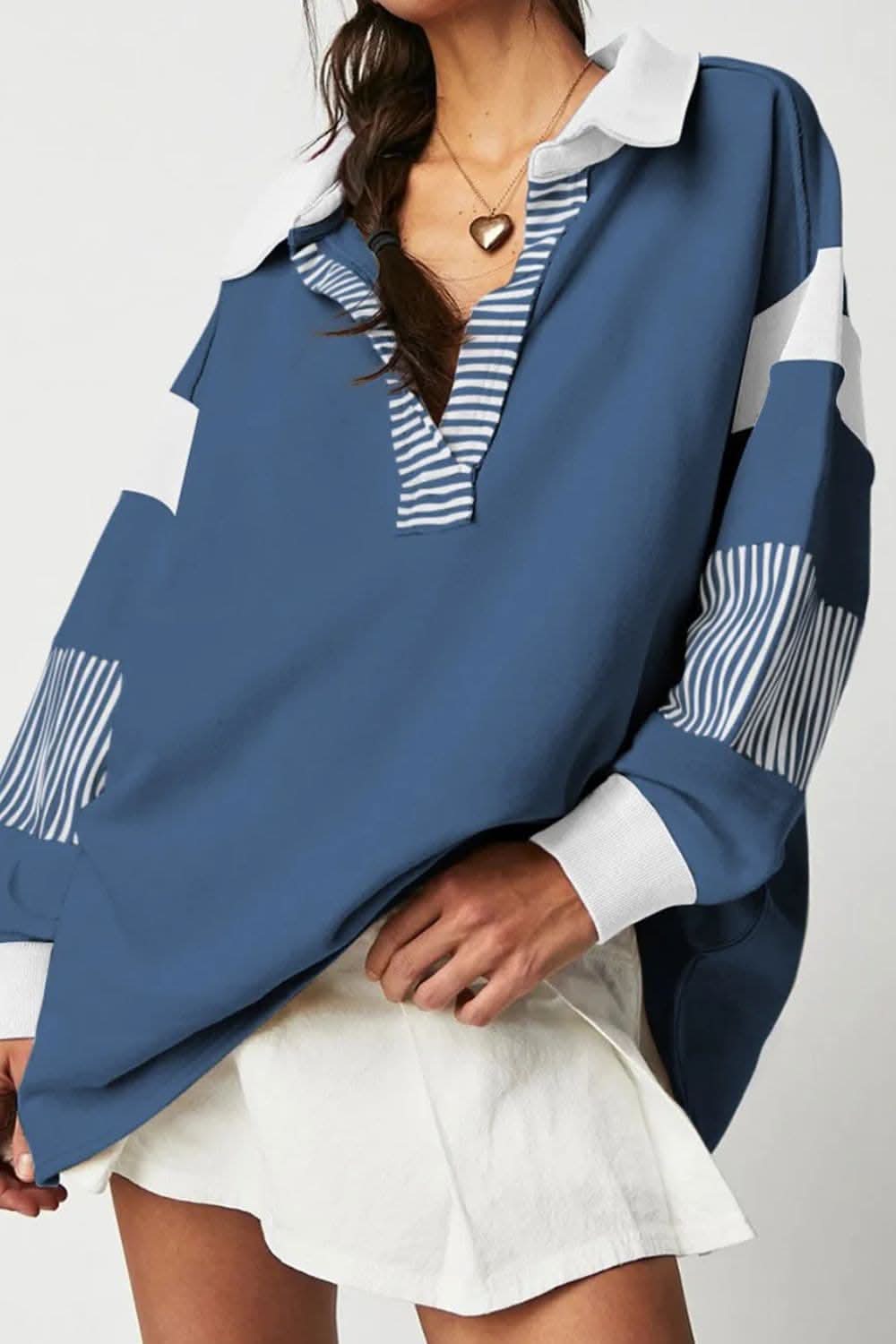 Collared long sleeve sweatshirt - Love Salve 