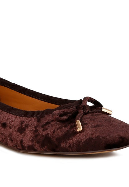 Buckrose velvet bow flats for women