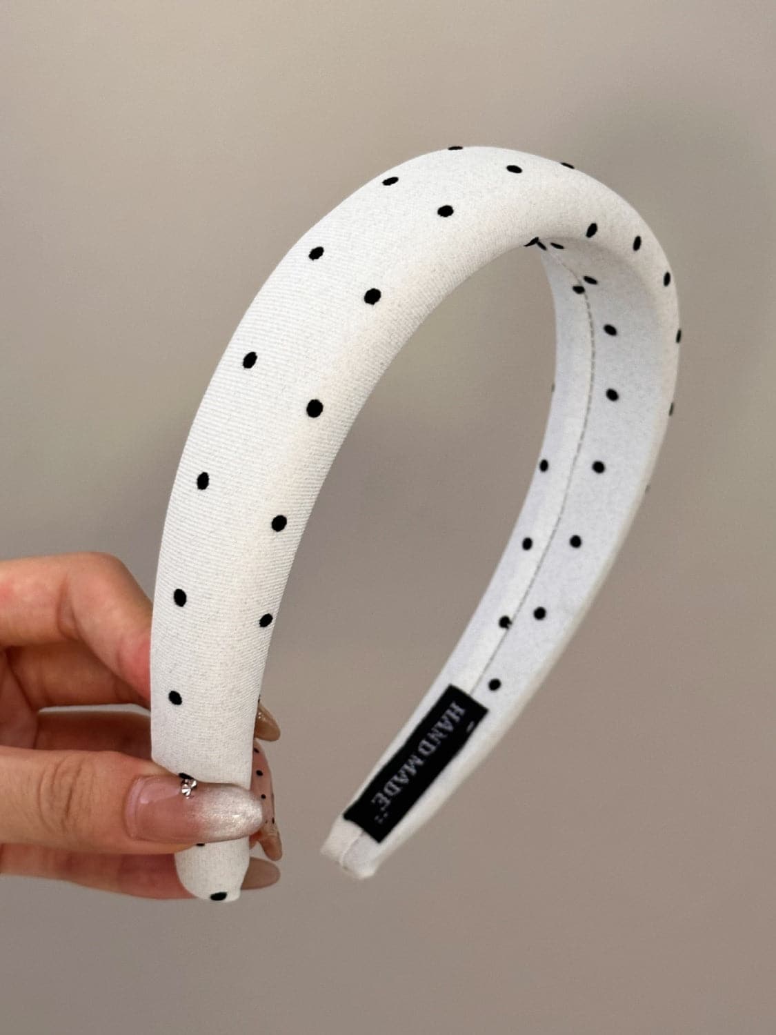 Polka Dot Polyester Wide Headband.