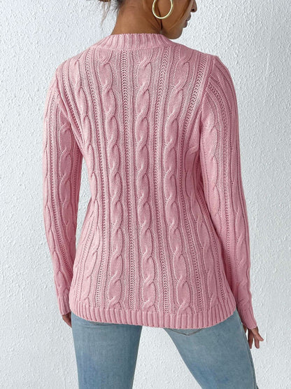 Cozy cable-knit sweater with round neckline