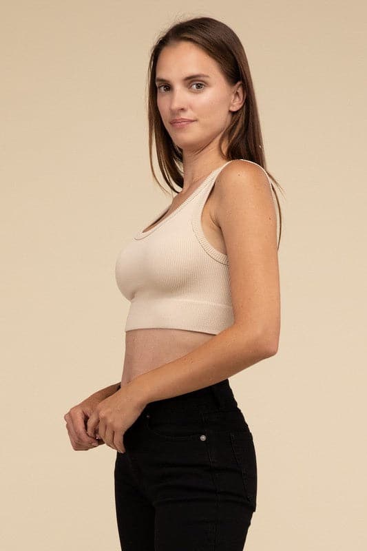 Ribbed Seamless Crop Top.