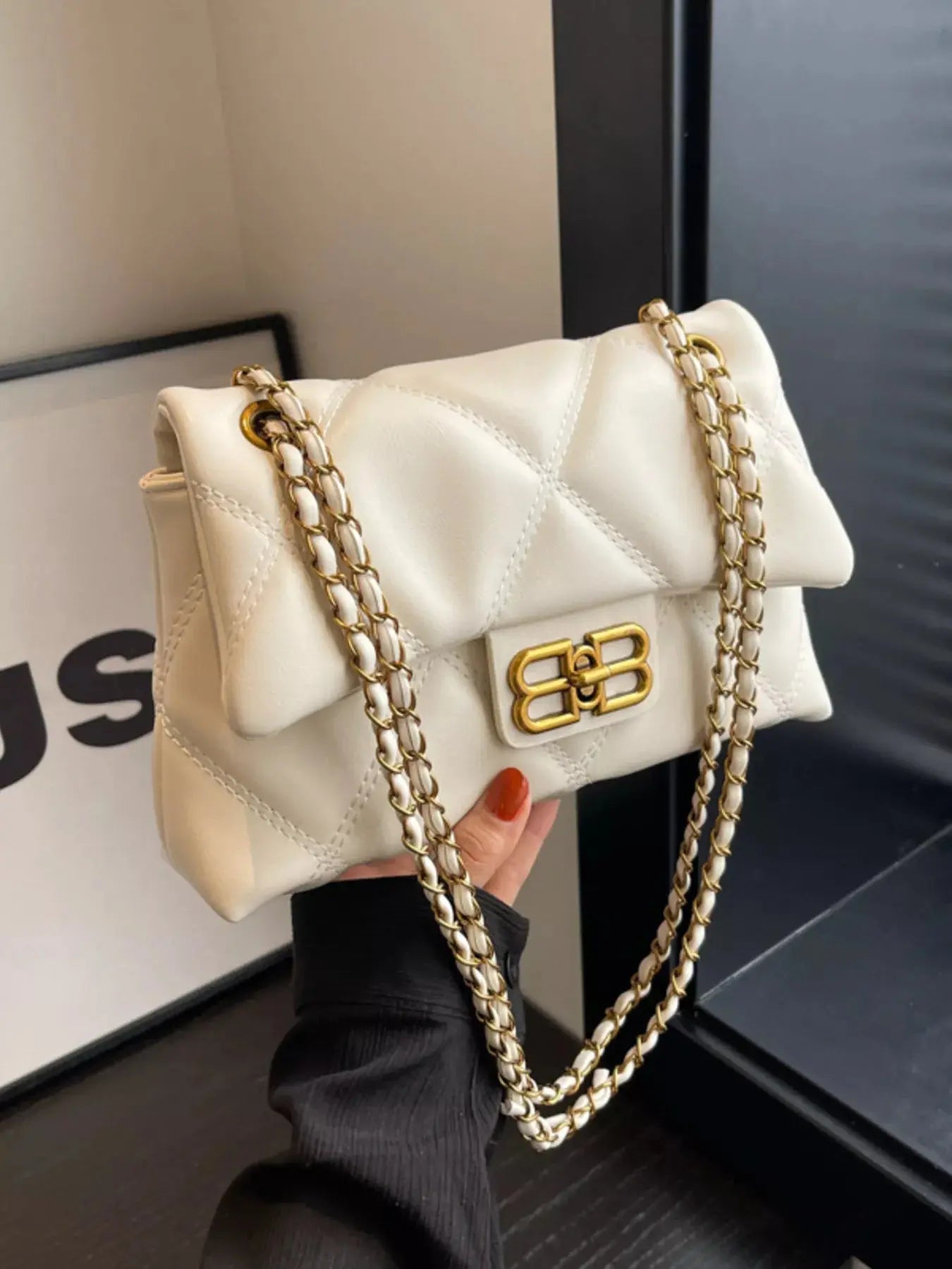 Quilted Flap Chain Crossbody Bag Simply Love