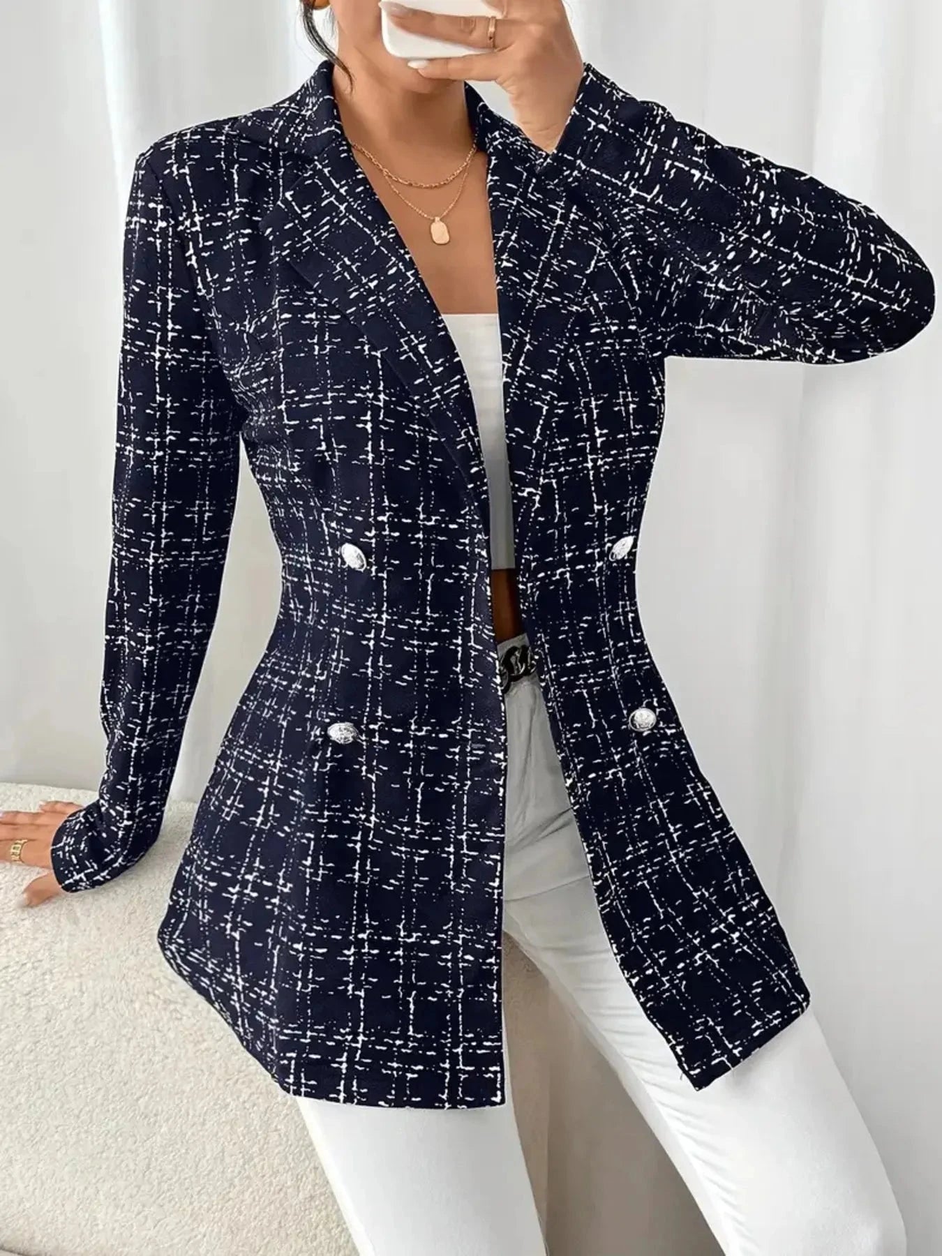 Tweed Double-Breasted Blazer Coco’s Tee Boutique