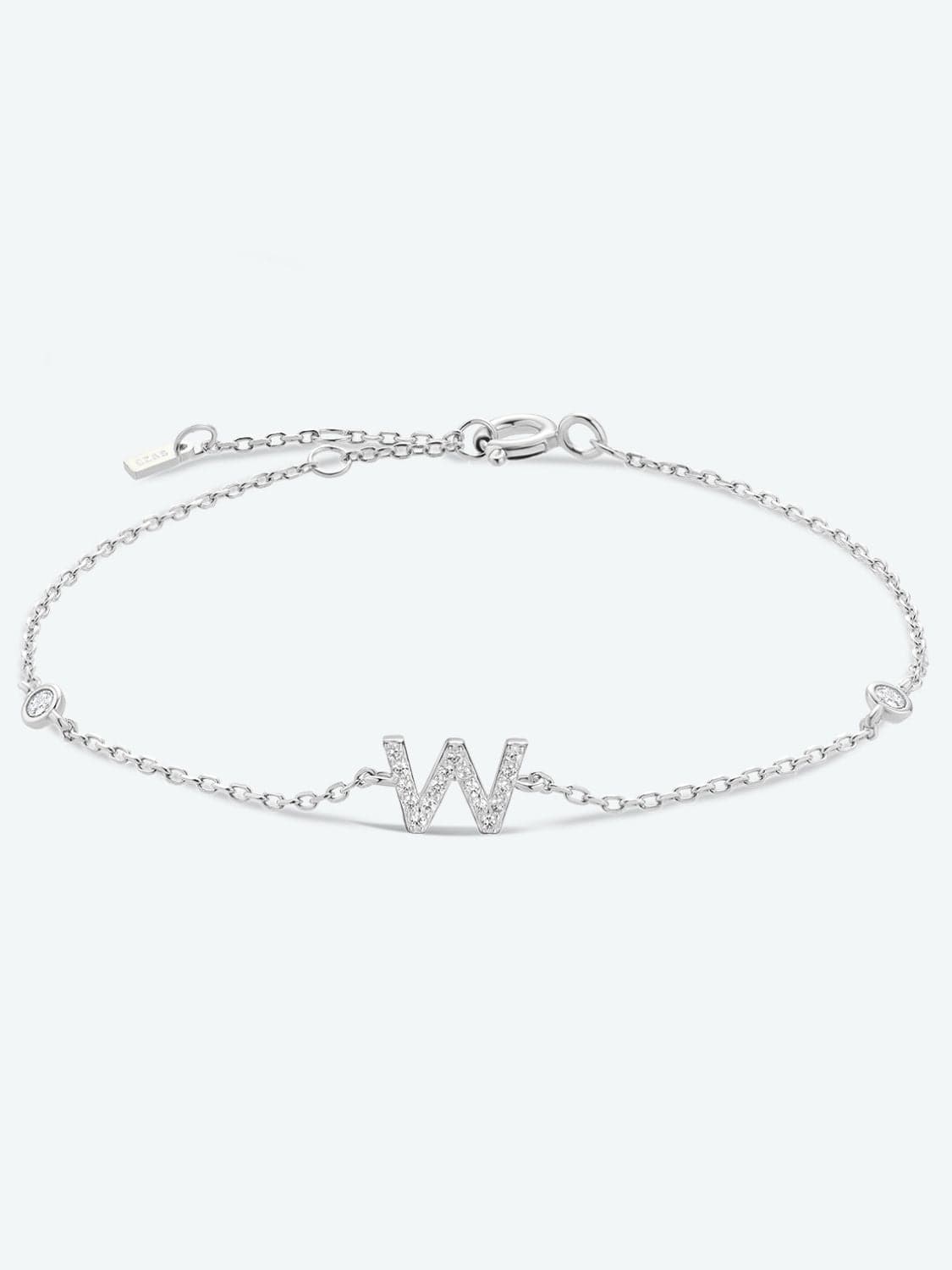 V To Z Zircon 925 Sterling Silver Bracelet.