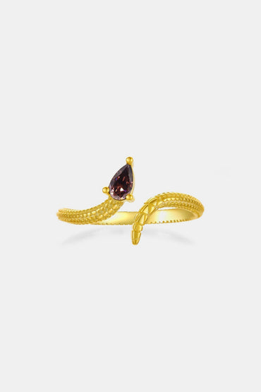 925 Sterling Silver Zircon Snake Shape Ring.