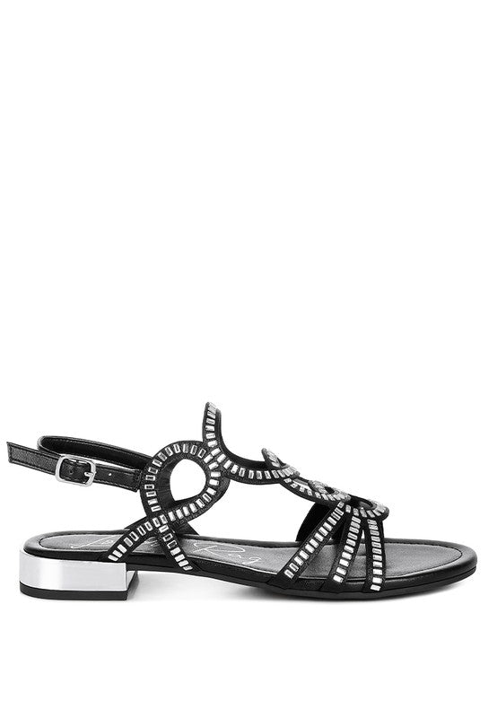 Jisters rhinestone cut-out sandals