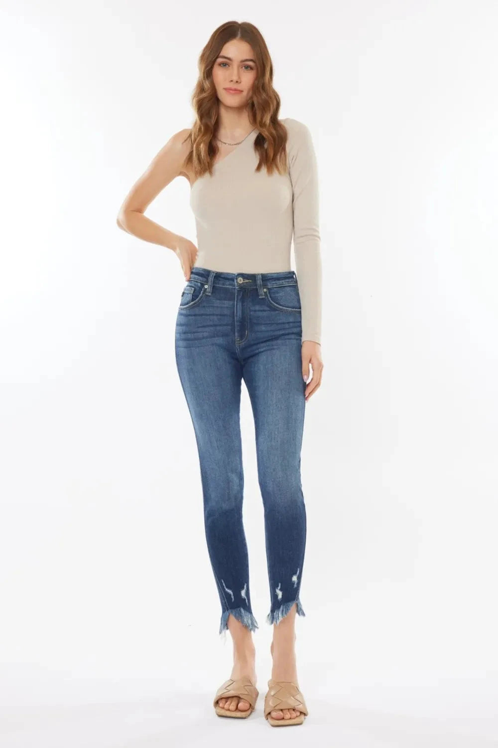 Kancan Raw Hem High Waist Cropped Jeans Coco’s Tee Boutique