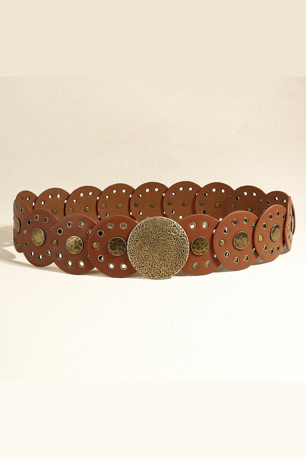 Round Shape PU Leather Belt.