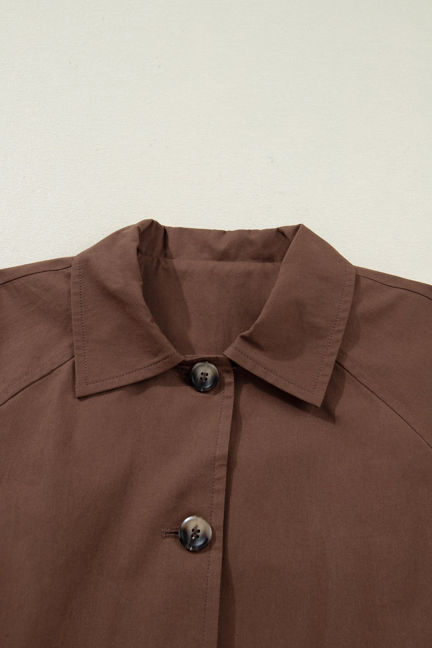 Dark Brown Collared Leopard Patchwork Liner Buttoned Jacket Chic Dear-Lover Dropshipping