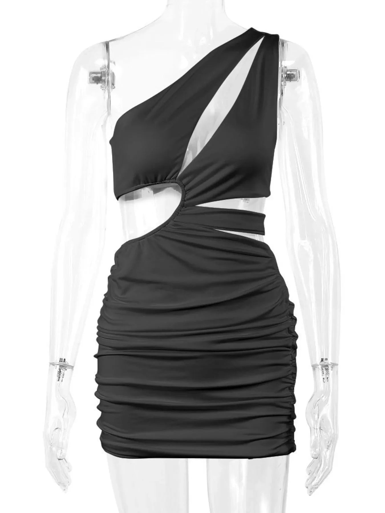 Cutout Single Shoulder Mini Dress Coco’s Tee Boutique