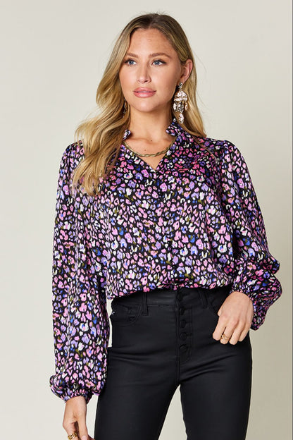Double Take: Long Sleeve Printed Blouse