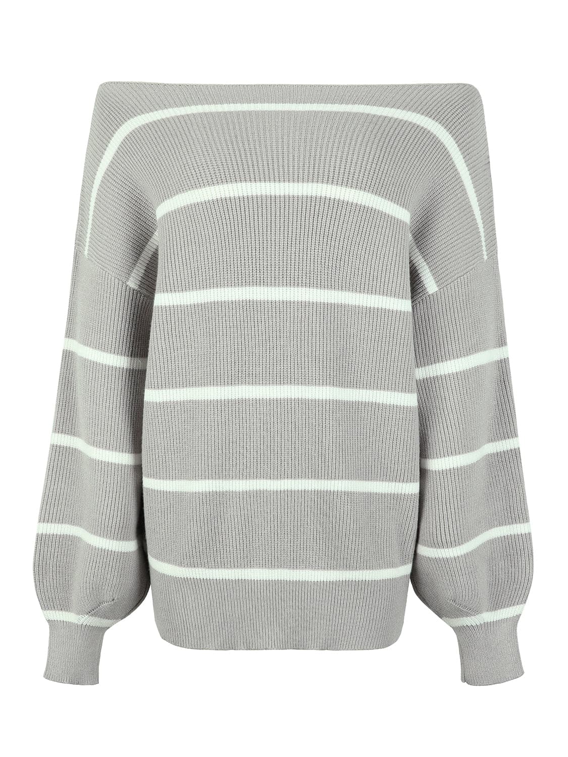 Striped Dropped Shoulder Pullover Sweater.