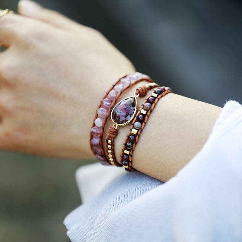 Natural Stone Layered Bracelet.