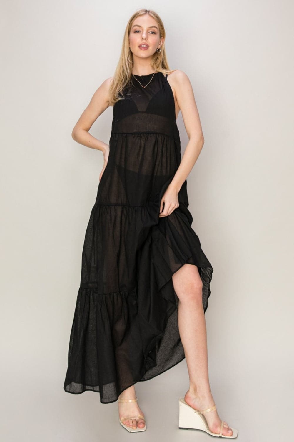 HYFVE Halter Neck Cover Up Maxi Dress.