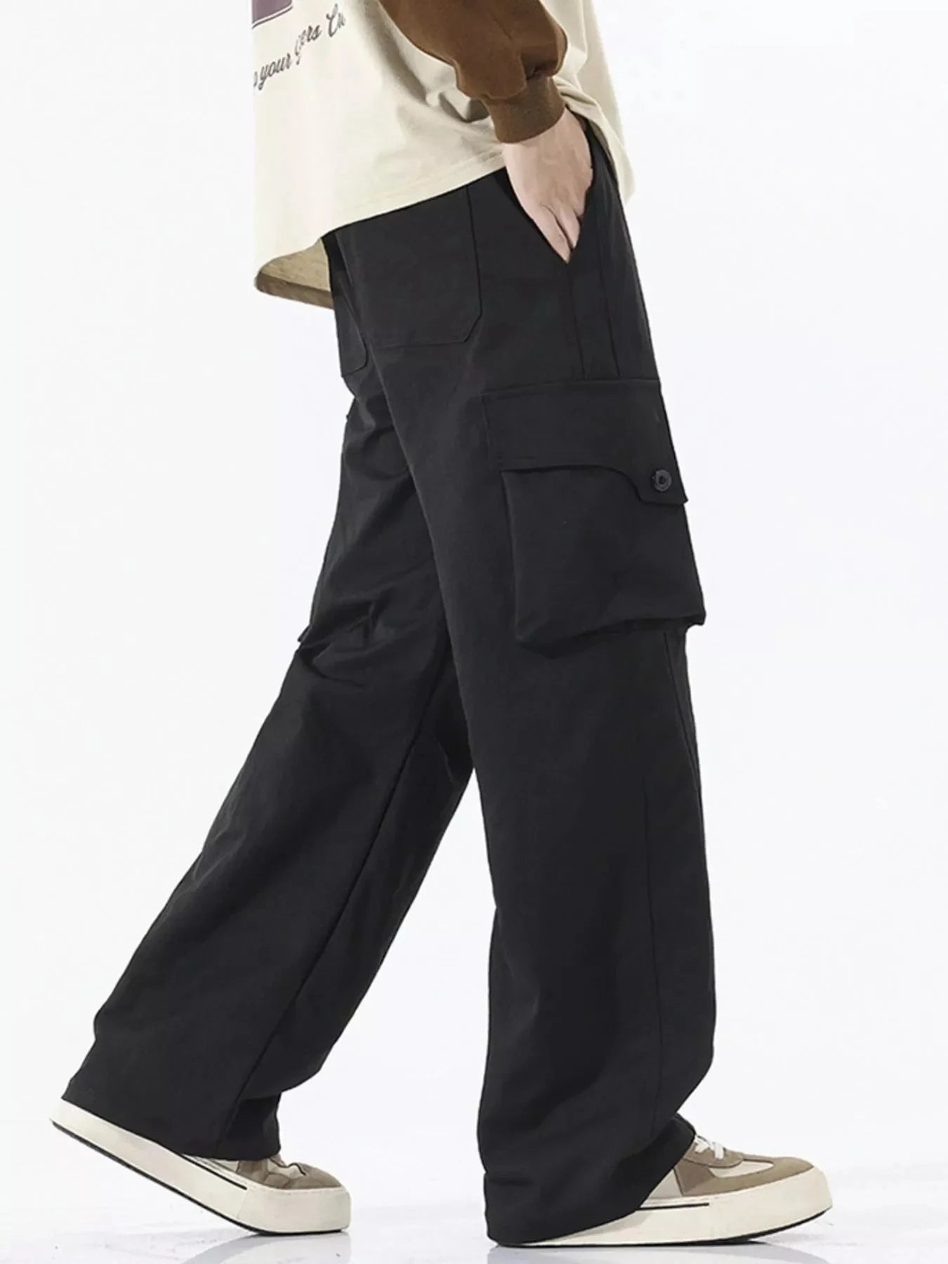 Men's Loose Fit Cargo Pants With Multiple Pockets Plus Size Simply Love