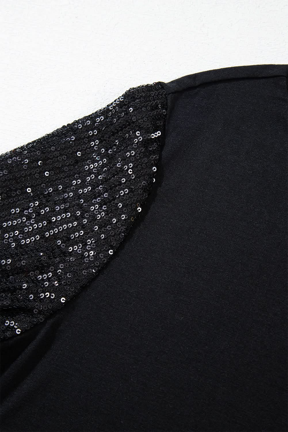 Elegant black sequin tunic top - Love Salve 