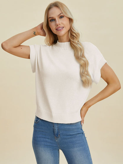 Double take mock neck sweater