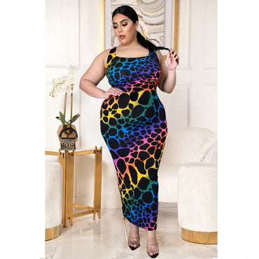 American Plus Size Color Leopard Print Womens Clothing - Product detail view by Divine Design4U