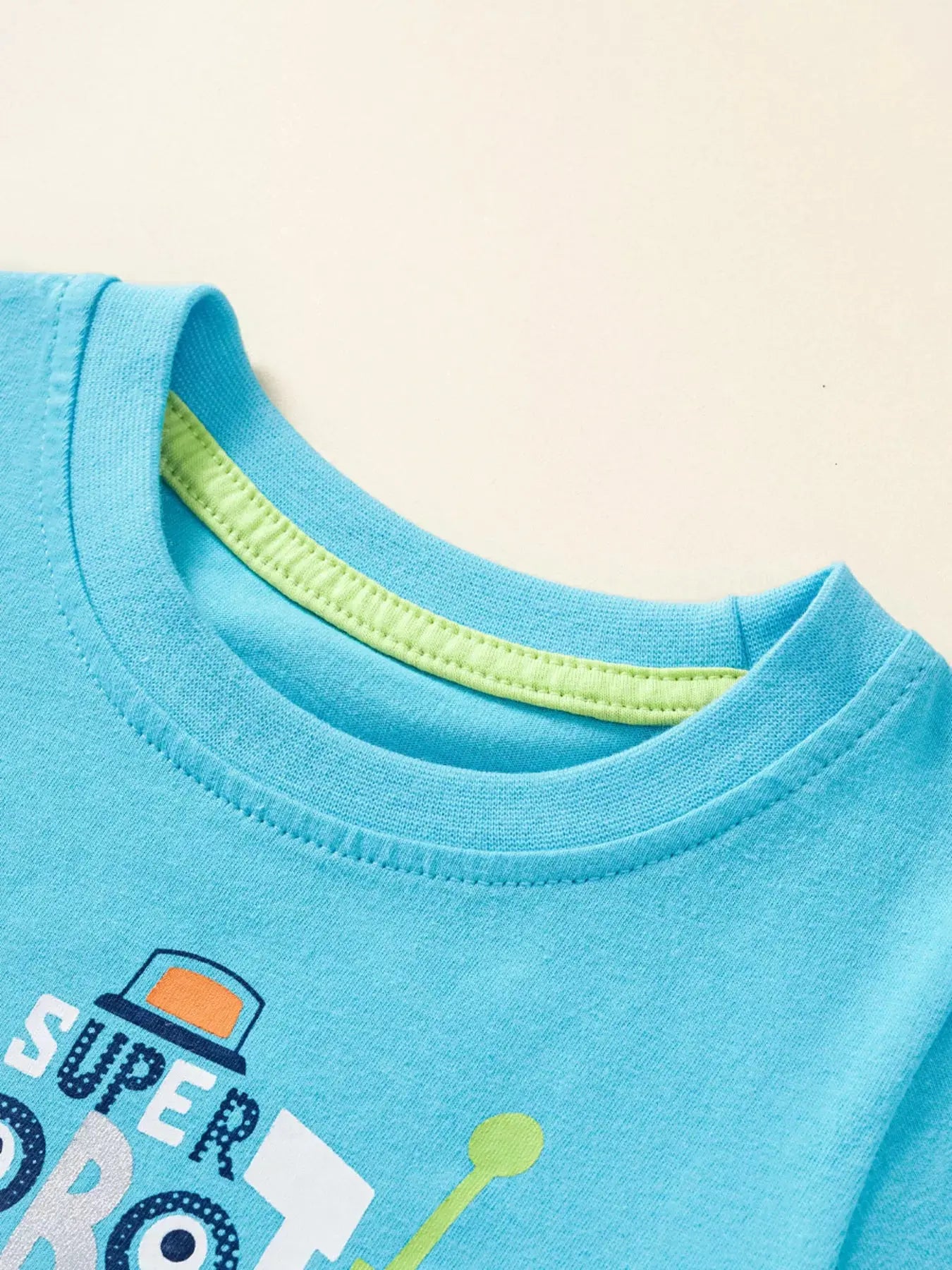 Children's Robot Short Sleeve T-Shirt & Plaid Shorts Set Simply Love