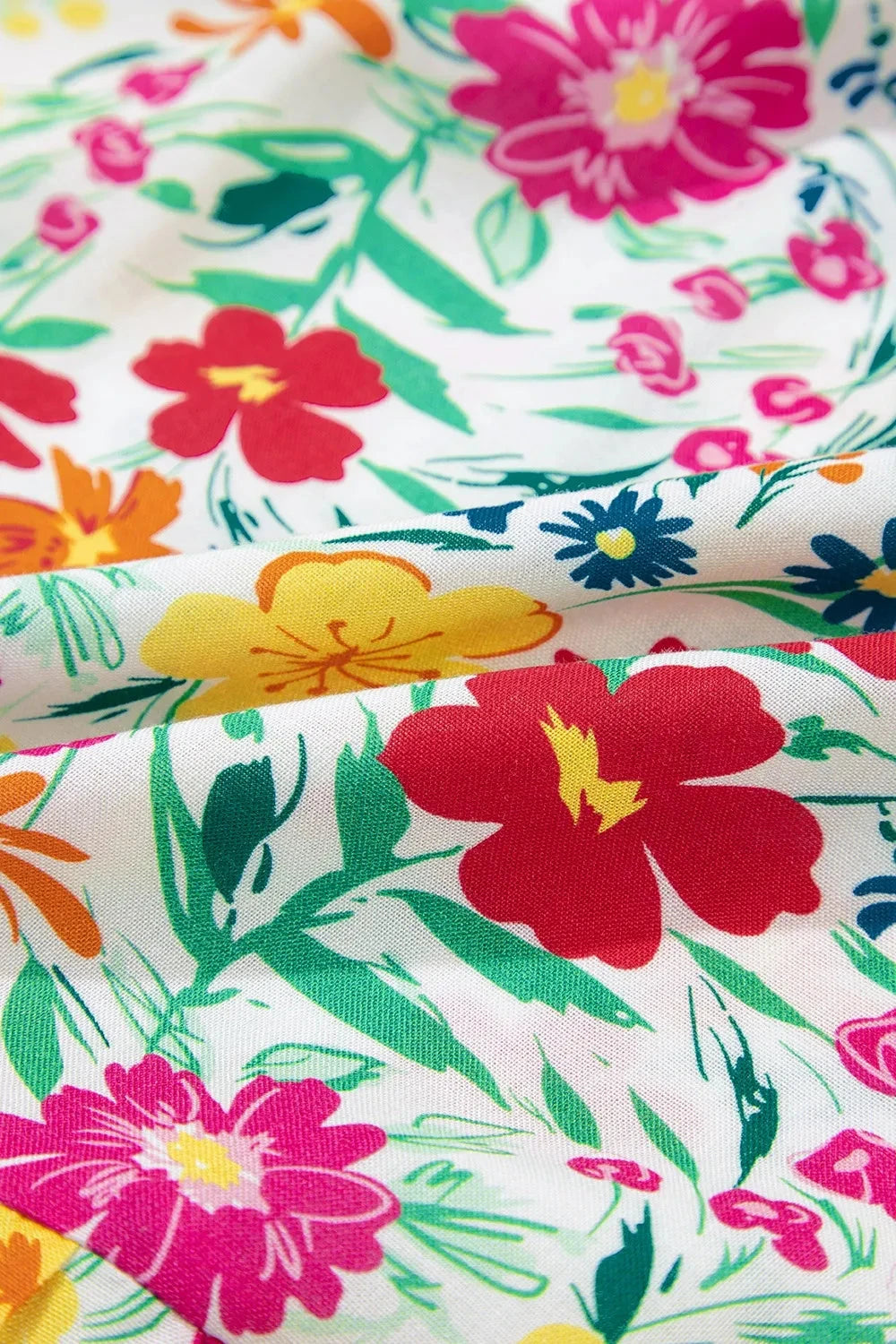 Floral Knotted Straps Cinched Waist Ruffle Hem Mini Dress Simply Love