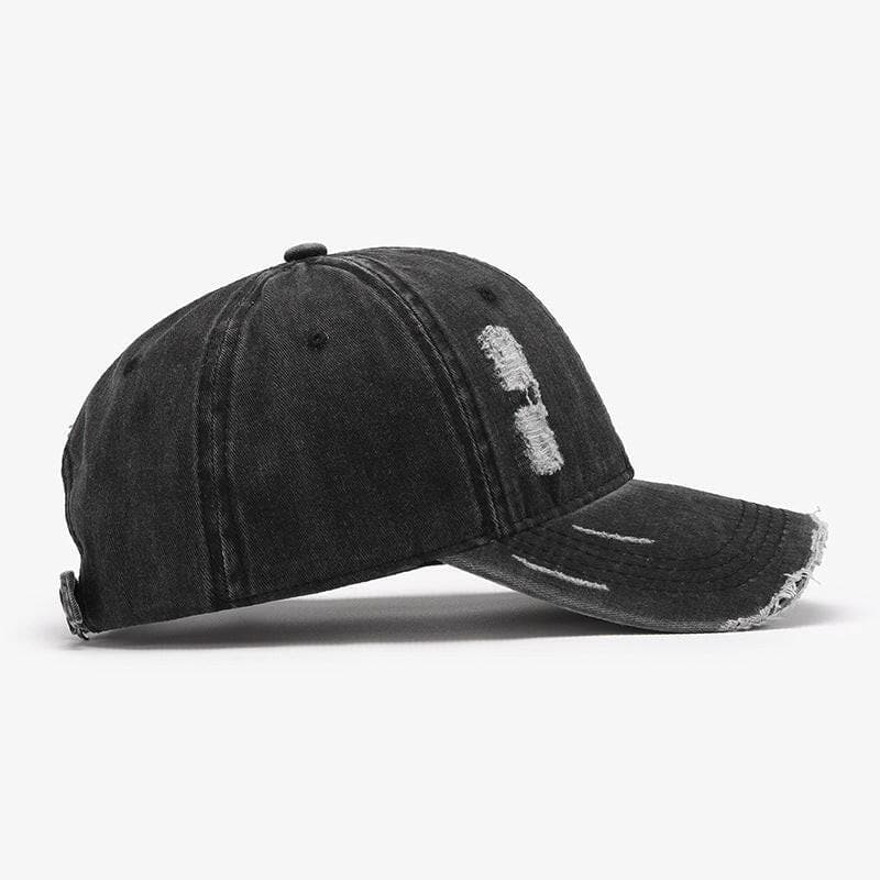 Distressed Adjustable Cotton Baseball Cap.