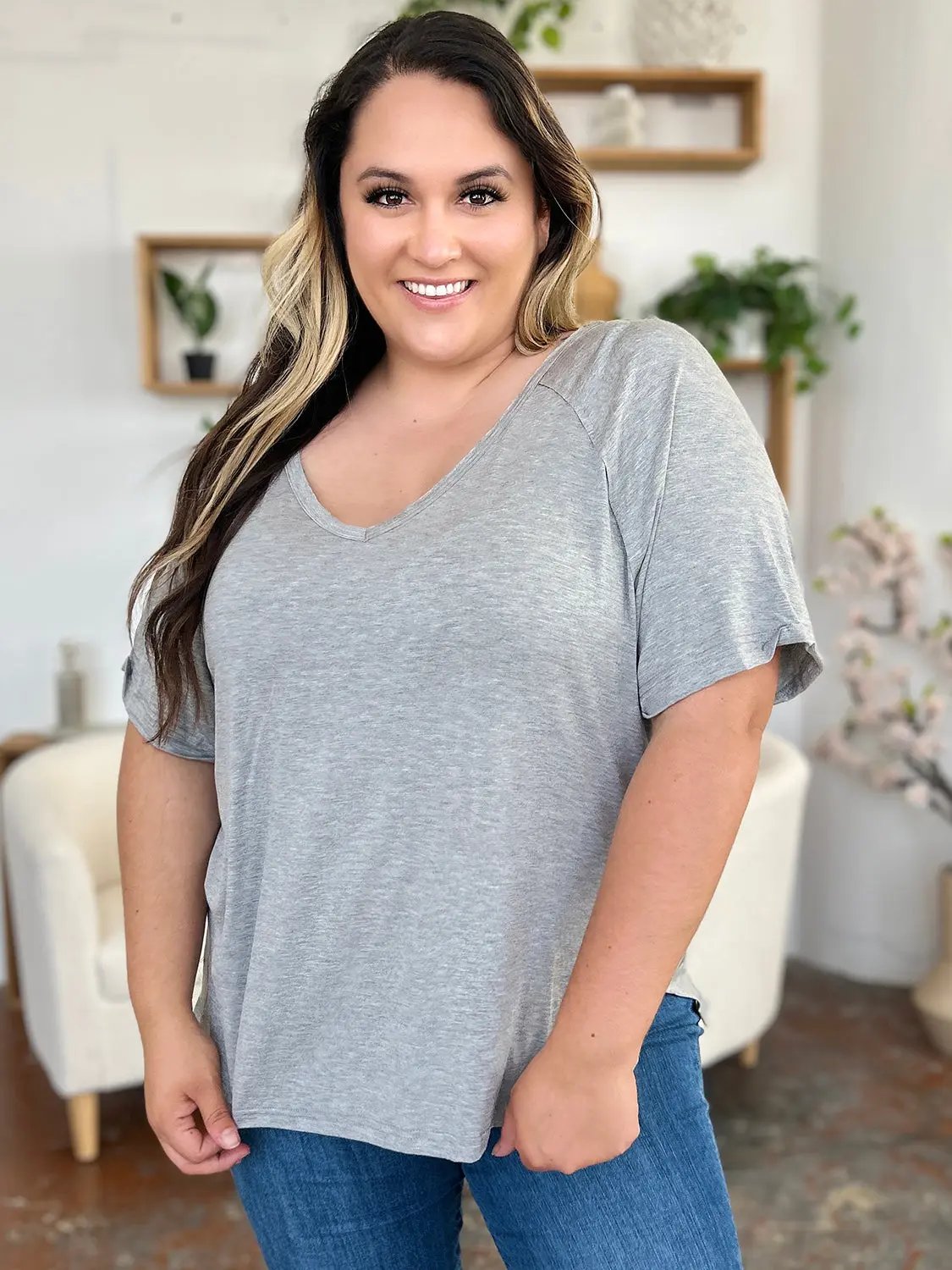 ShopBasicbae: Bamboo V-Neck Tee - Love Salve