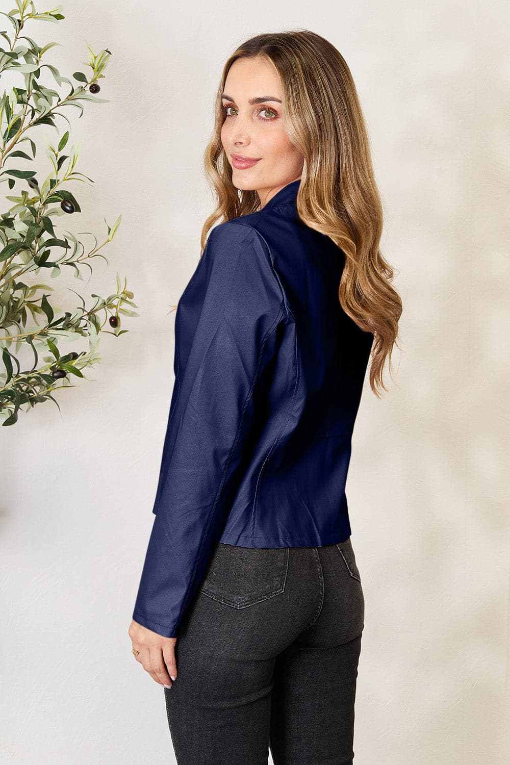 Chic mock neck zip-up jacket - Love Salve 