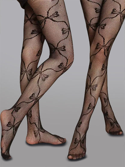 Butterfly Lace Thigh High Fishnet Stockings