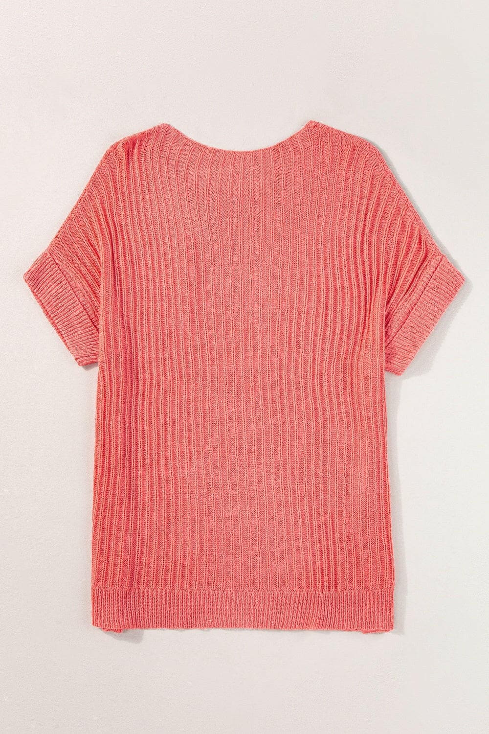 Round Neck Half Sleeve Knit Top.