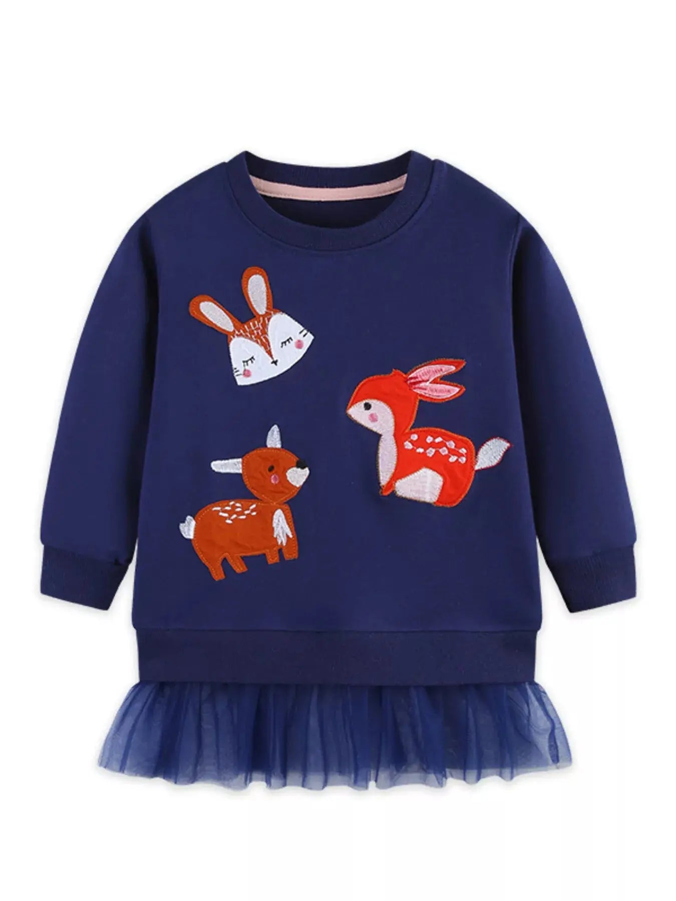 Children's Cute Animal Tulle Hem Sweatshirt Simply Love