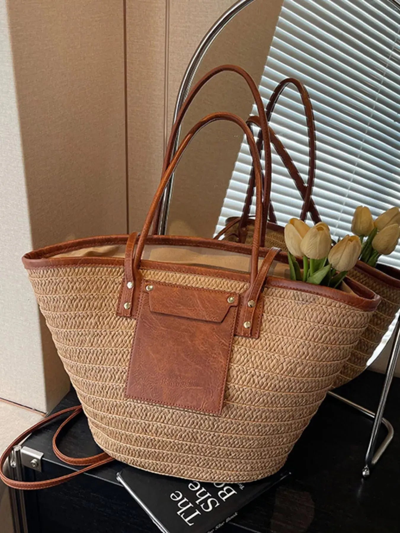 Woven Straw Tote Bag Simply Love