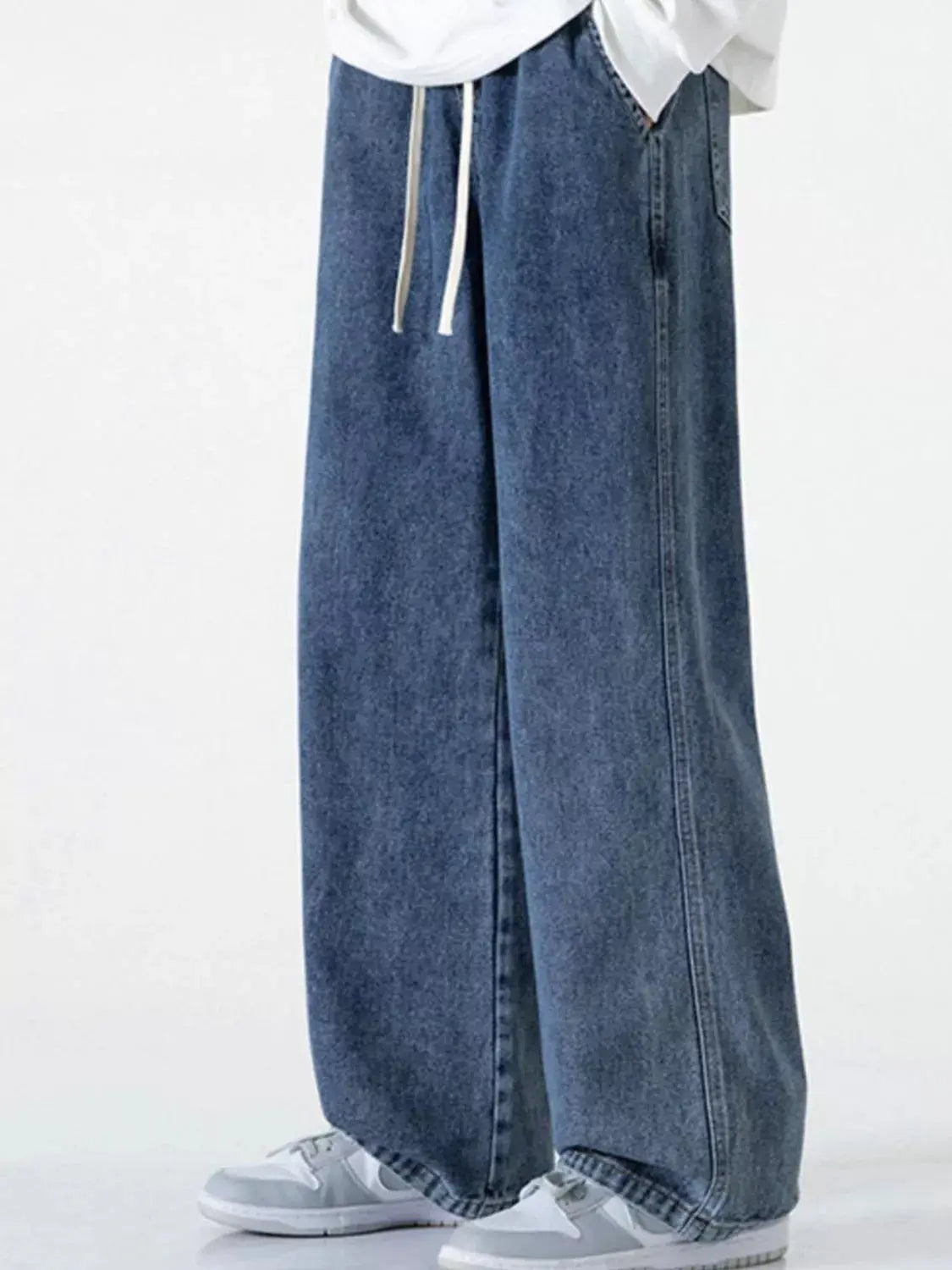 Men's Full Size Loose Fit Drawstring Jeans Plus Size Simply Love