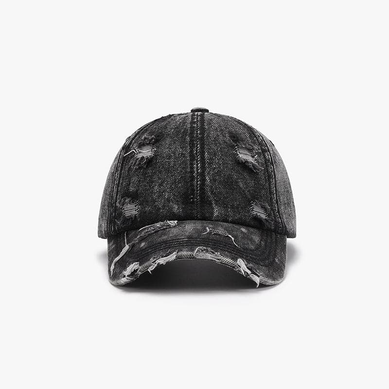 Distressed Cotton Baseball Cap.