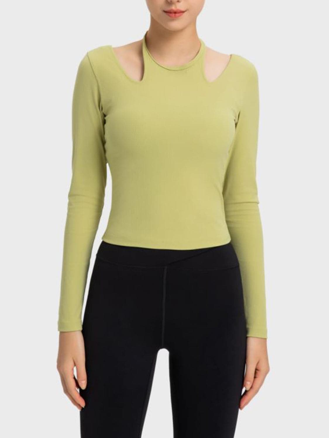 Halter Neck Long Sleeve Sporty Top.