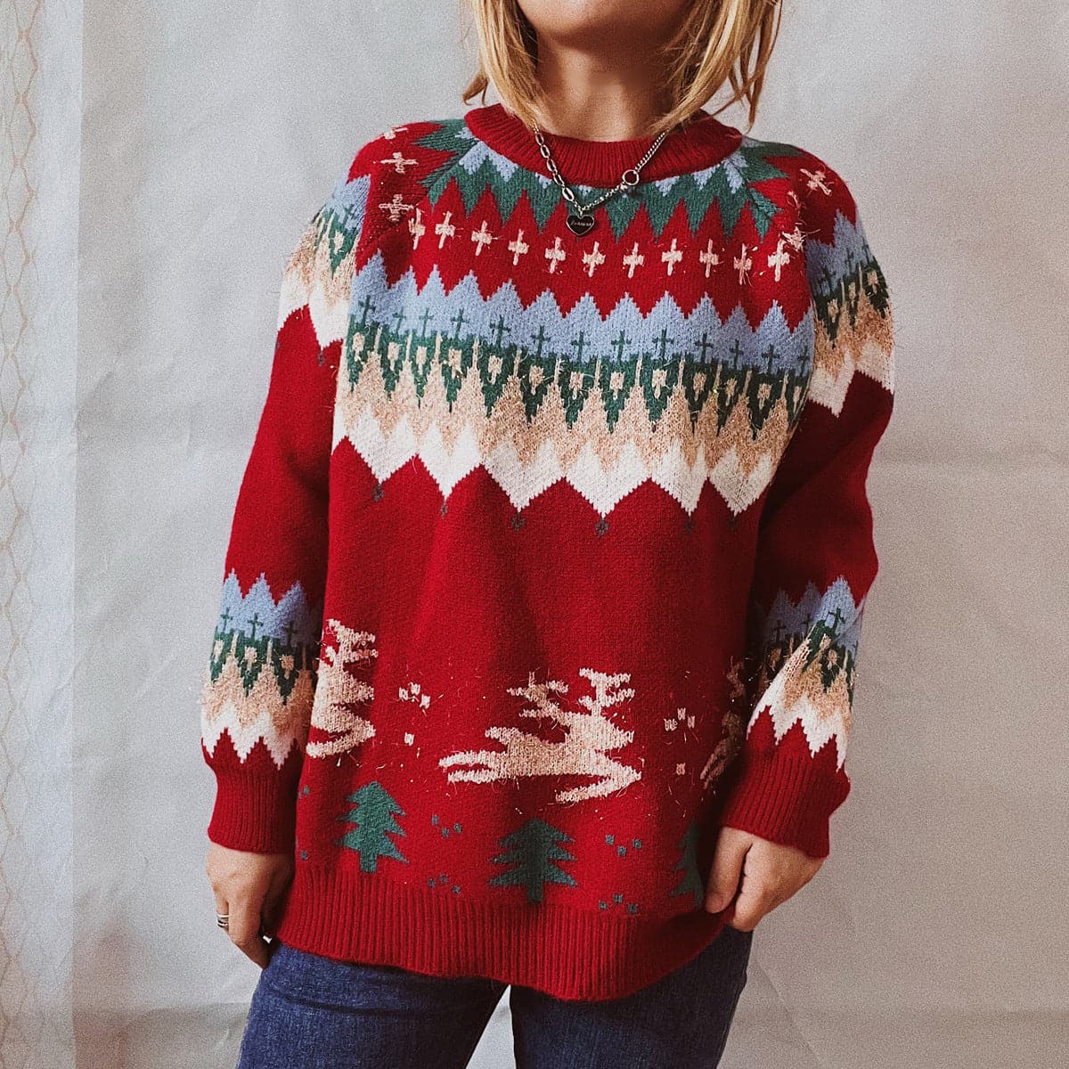 Christmas Element Long Sleeve Sweater.