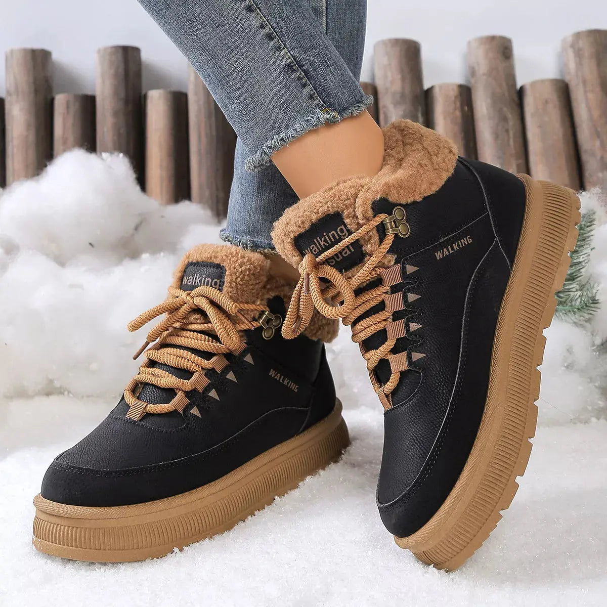 Fur-Lined Ankle Boots Simply Love