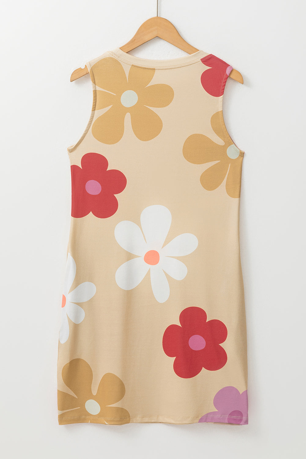 Floral charm tank dress in apricot daisy print