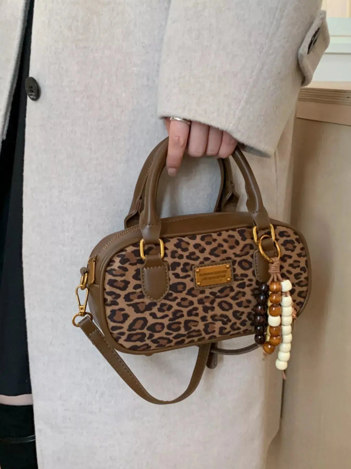 Small PU Leather Top Handle Crossbody Bag With Adjustable Strap Imported Simply Love