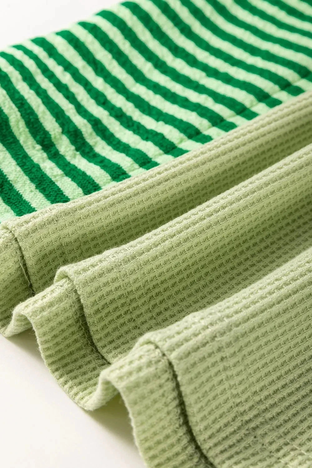 Striped Textured Half Sleeve T-Shirt Simply Love