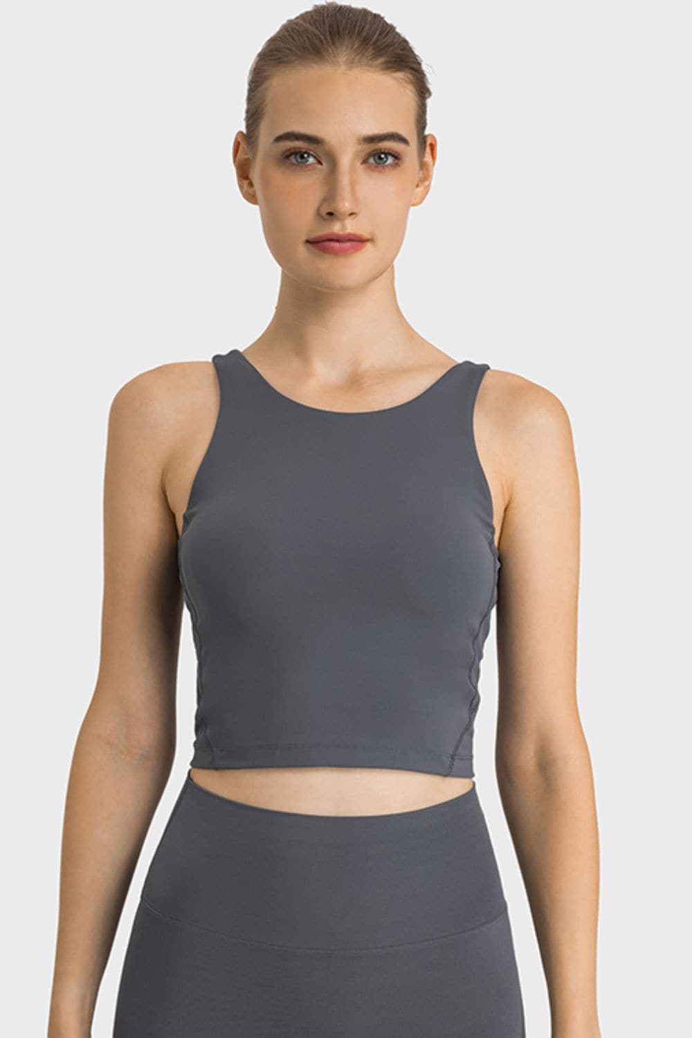 Feel Like Skin Highly Stretchy Cropped Sports Tank.