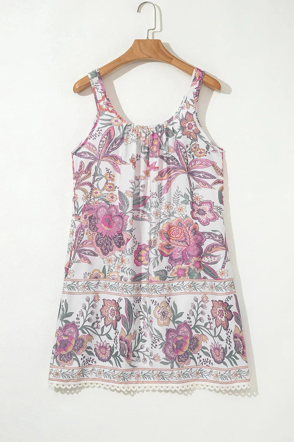 Simply Love: Floral Tie-Neck Mini Dress Simply Love