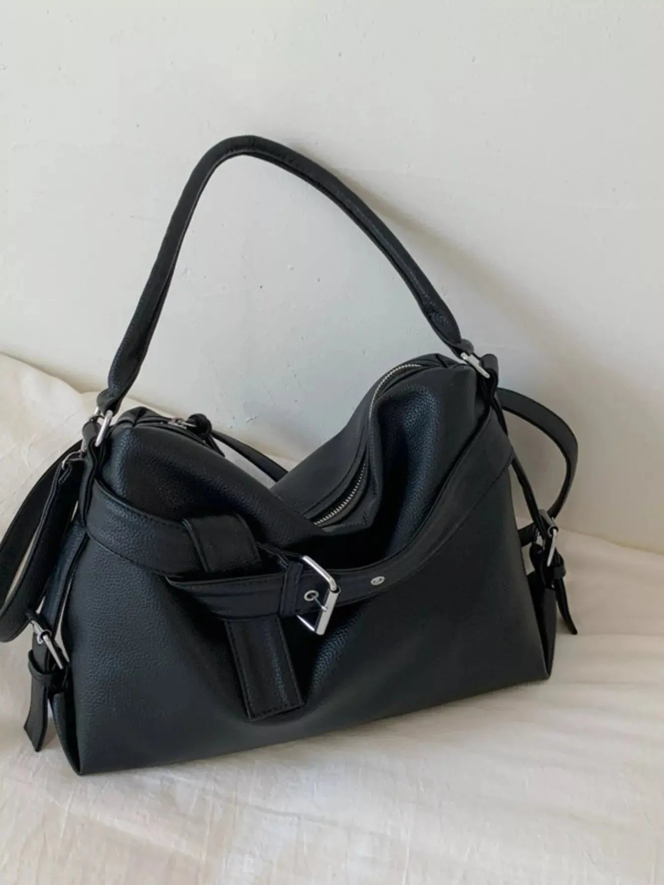 Decor Buckle Leather Shoulder Bag Simply Love
